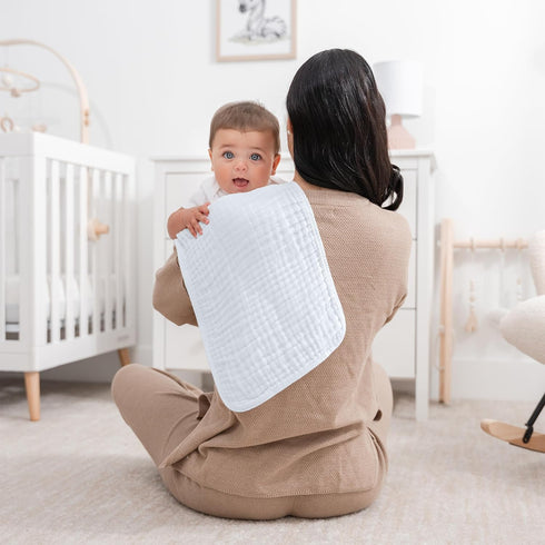 Pack 6 Baby Car Seat Cover and Muslin Burp Cloths, of Bundled by Comfy Cubs