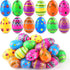 LEASEN 24 Pack Printed Easter Eggs Bulks, 2.3 Inches Empty Plastic Easter