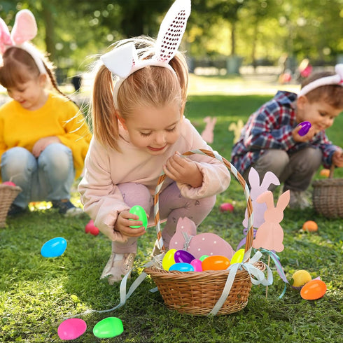 ThinkMax 16 pcs Easter Eggs Filled with Mini Plush Animals Toy for Easter Basket Stuffers/Fillers, Easter Eggs Hunt