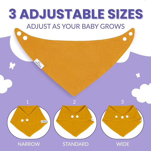 Organic Muslin Baby Bibs - Bandana Drool Bibs for Babies Infants & Toddlers, for Baby Girls & Boys