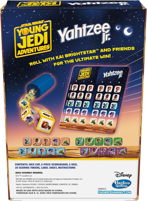 Hasbro Gaming Yahtzee Jr. Star War: Young Jedi Adventures Edition Board Game for Kids Ages 4+, 2-4 Players