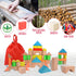 Large Wooden Building Blocks Set - Educational Preschool Learning Toys with Carrying Bag for Toddler Gifts 3+ Year Old