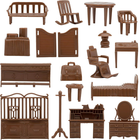 BMC Classic Marx Western Town Furniture 42pc Plastic Cowboy Playset Accessories