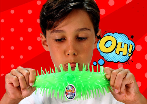 Googly Puffer Ball Rubber Stretchy Spike Ball (2 Units Assorted), Soft Squishy Fidget Toy for Kids & Adults