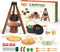 Kids Camping Toy Set, Pretend Play Cooking Set with Spray Stove, Food