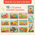 B. toys Pack o' Puzzles 3-Pack - Wooden Puzzle Box Set with 12 Puzzles: Pets, Dinos & Trucks for Kids 3 Years +