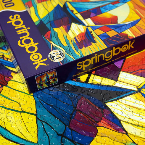 Springbok's Sunset Sailing 500 Piece Jigsaw Puzzle for Adults, Unique Cut Pieces, Made in USA