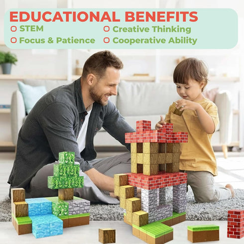 FEBABU 154PCS Set, 3-8, 3+ Magnetic Blocks - Build Animal Forest Magnetic Tiles Building for Boys & Girls Age STEM