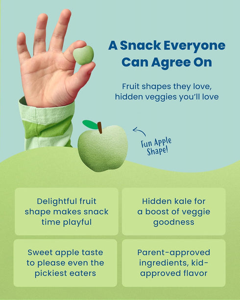 6 Pack Amara Organic Fruit Bites Apple Kale - No Artificial Colors/Dyes, Added Sugar, Dairy-Free Fruit Snacks, Made