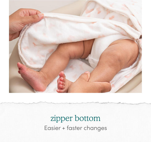 1.0, 3-Pack, 0-3 aden + anais Essentials Easy Swaddle Wrap Quick Change with Bottom Zipper, Snug Cotton Knit Baby Wrap