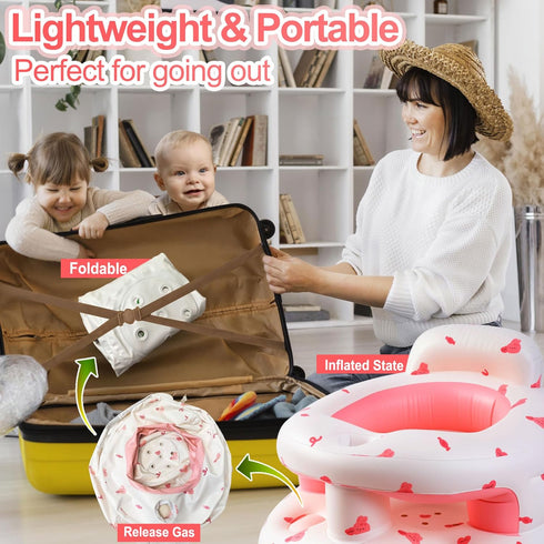 blorybim 3-36 Upgraded Inflatable Baby Seat with Safety Guardrails, Thicker Sit Me Up Floor Seat for Baby Chair Sit Me