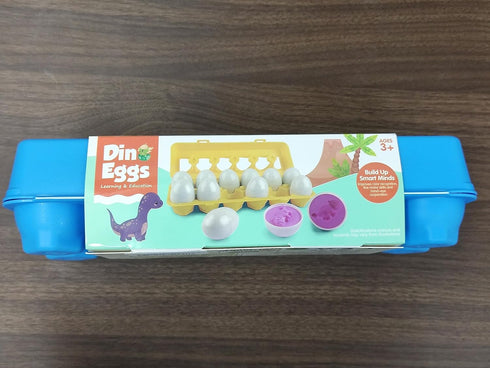 MOONTOY Dinosaur Matching Eggs for Toddlers, 12PCS Educational Learning Color & Shape Recognition Montessori Toy