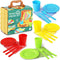 Kids Picnic Basket Toy Dishes, 25 Piece Plastic Tea Party Set -