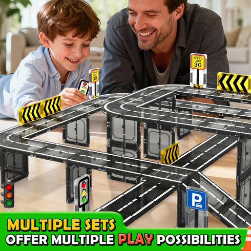 Set, 3-5 4-8, 3+ Magnetic Tiles Road STEM Magnet Toys for Kids Ages Magnetic Building Blocks for Toddlers, Birthday
