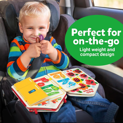 3 4 5 Coogam Toddler Felt Montessori Busy Book, Activity Busy Sensory Boards Fine Motor Skill Quiet Book Car Travel