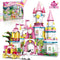 Castle STEM Building Toys for Girls Ages 6-12, VINTOP 1000PCS Pink Princess Castle Carriage Playsets