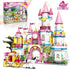 Castle STEM Building Toys for Girls Ages 6-12, VINTOP 1000PCS Pink Princess Castle Carriage Playsets