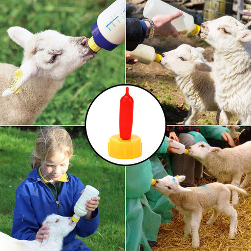 PAGOW 10PCS Nipple for Goats, Soft Rubber Pacifier for Nursing Small Animal Milk Drink, Lambs and Goat Kids