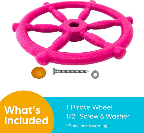 Jungle Gym Kingdom Swing Set Accessories - Pirate Ship Steering Wheel for Kids Outdoor Playhouse, Treehouse & Backyard