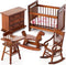 Silipull 5 Pcs 1: 12 Scale Wooden Dollhouse Furniture Set Miniature Wood