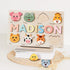 1-3 1st Zuzu Puzzle Personalized Name Puzzle for Toddlers with Animals, Handmade Learning Toy, CPC Certified, Keepsake