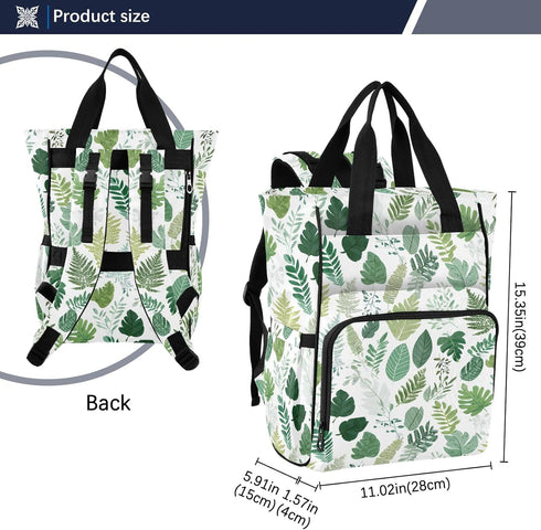 SUABO Backpack Beautiful Hand Drawn Leaf Pattern Baby Diaper Bag Large Bag Waterproof Travel Diaper Bags for Moms
