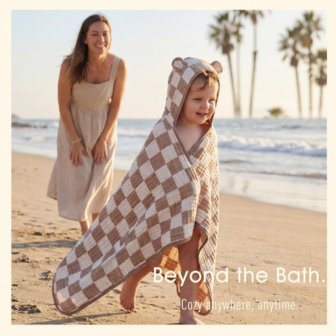 55 28 Inches, Ultra-Soft Muslin Toddler Hooded Towel - x Ideal for Bath & Beach, Suitable for Both Boys & Girls from