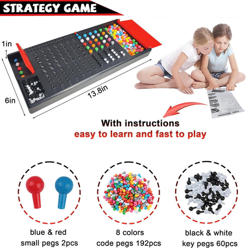 Code Breaker, Mastermind Classic Codebreaking Travel Board Game, Brain Puzzle Set for 2 Player Family Game