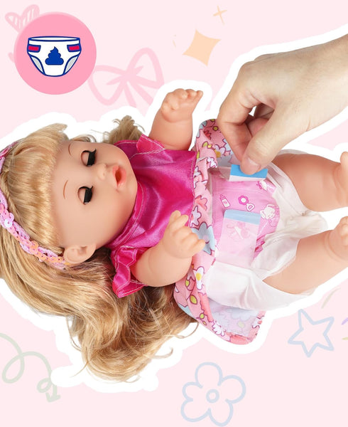 12" 3 4 5 6 12 Inch GAGAKU Baby Doll with Hair, Baby Dolls for Girls Years Old, Baby Doll for Toddlers Kids, Baby Dolls