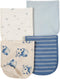 Carter's Baby Boys 4 Pack Cotton Burp Cloths (Blue/Ivory)