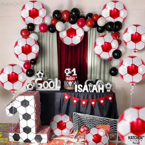KatchOn Red Soccer Balloons - 18 Inch, Pack of 10 for Soccer Party Decorations