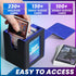 Card Deck Box with Patented Design, MTG Commander Display Case Holds 100+ Double-Sleeved Cards, Black&Blue