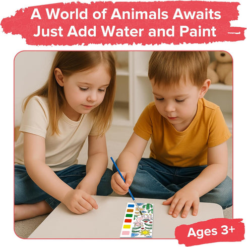 3 (6pcs) Paint with Water Books for Kids - Land & Sea Animal Editions - Prizes for & Up Years Old - Birthday Bulk Party
