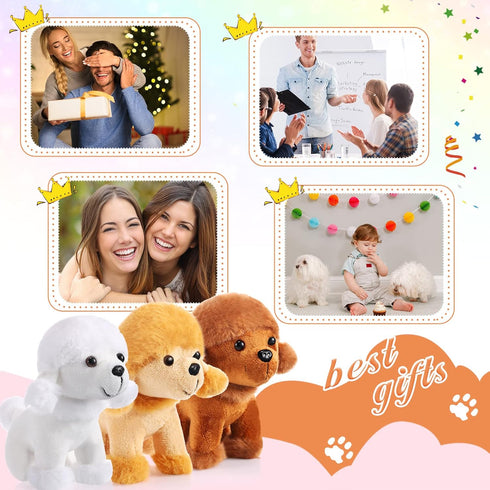Sumind 9 Pcs Mini Plush Dog Stuffed Animals - Bulk Dog Plush Party Favors for Kids Birthday Gifts