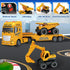 3 4 5 6 7 25" Bstoyder Toddler Boy Toys for Years Kids, Semi Construction Carrier Truck Toy with Excavator and Dump