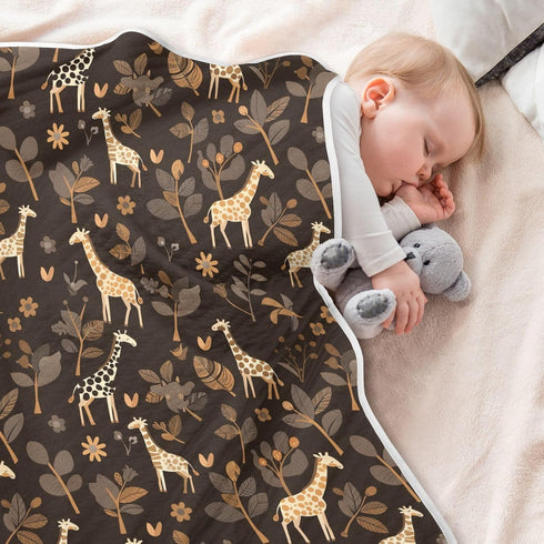 KICPOAY Brown Giraffe Baby Swaddle Blanket for Boys and Girls, Muslin Baby Receiving Swaddle Blanket, Soft Cotton