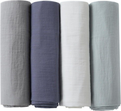 POMISO Muslin Swaddle Blankets for Boys & Girls, Newborn Receiving Blankets, 4