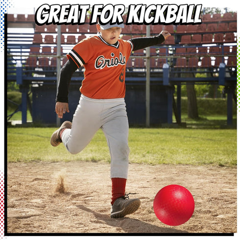 8.5 Inch (Pack 6) Playground Balls Dodgeballs for Kids & Adults - of Inflatable Rubber Indoor Outdoor Bouncy
