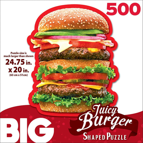 RoseArt Big Shaped Juicy Burger 500 Piece Jigsaw Puzzle for Adults