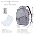 NeoTech Care Diaper Bag Backpack for Baby Girl/Boy, Wide Opening, Multifunction Organizing Pockets (Gray)