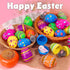 NAWITDA 60 Pack 3 Inch Large Plastic Printed Easter Eggs, Empty Fillable Eggs Bulk for Easter Egg Hunt, Easter Basket