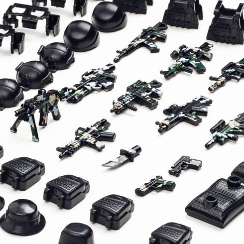 51 Pcs Toy Soldiers Figures US Camouflage Weapons Army Battle Toy Set - Military Accessories Kits for 3 Years Old and Up