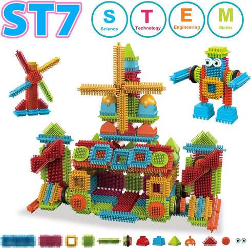 244 3D 3-8 Contixo pcs Bristle Shape STEM Building Toys, Construction Learning Stacking Educational Block, Creativity