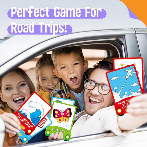 50PCS 4 SpriteGru Travel Scavenger Hunt Card Game, Road Trip Car Games Fun Eye Find & Seek Card Game Funny Activity