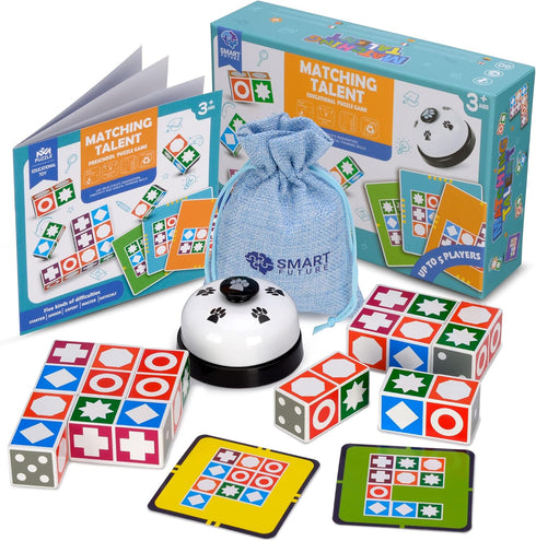 Funtactics Wooden Matching Game Puzzle 3.0 Games, Pattern Block Match Puzzles Building