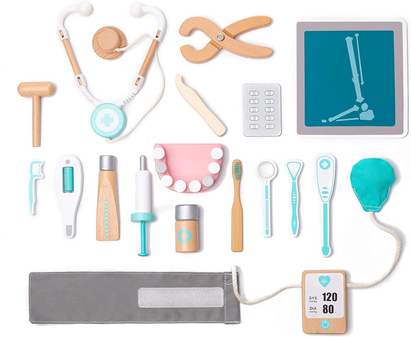 Play Doctor Set for Kids - 18 PCS Doctor Playset for Toddlers, Dentist Kit, Doctor Role Play Set for Ages 3-6