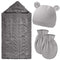 Zhanmai Winter Gray Blanket Knit Sleeping Bag Receiving Blankets Wrap Soft Warm