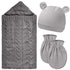 Zhanmai Winter Gray Blanket Knit Sleeping Bag Receiving Blankets Wrap Soft Warm
