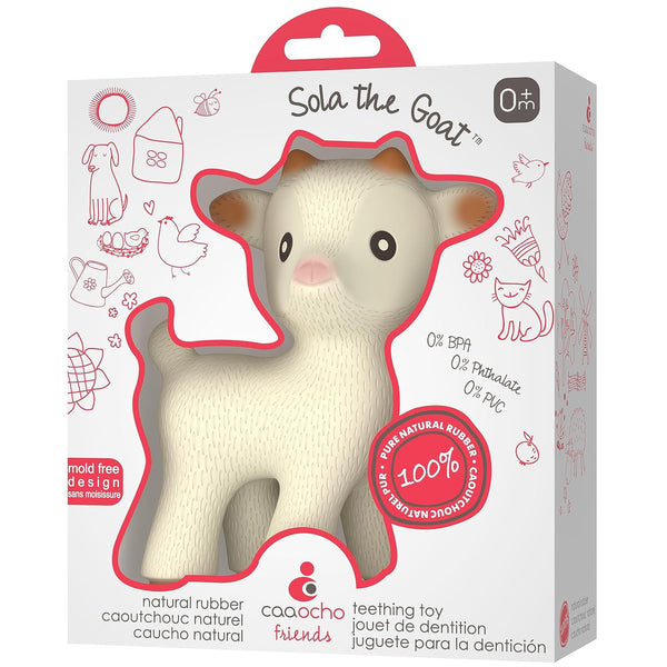 CaaOcho Pure Natural Rubber Teething Baby Toy - Sola The Goat Teether