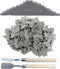 Woohome 350 PCS Gray Mini Wall Bricks, Miniature Figurine Model Brick Building Set with Scraper for Fairy Garden